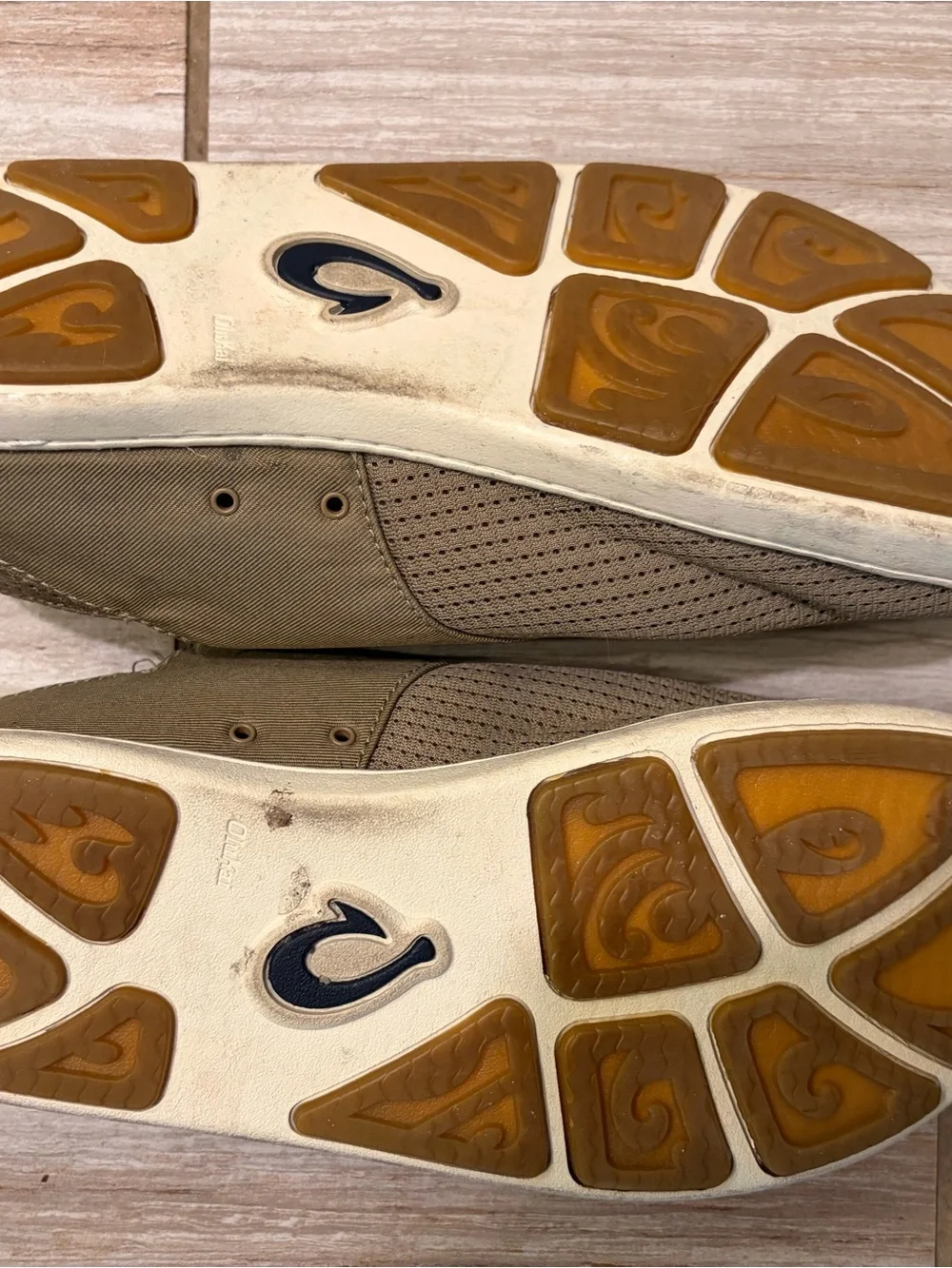 OluKai Men's Olive Green Perforated Slip-On Sneakers